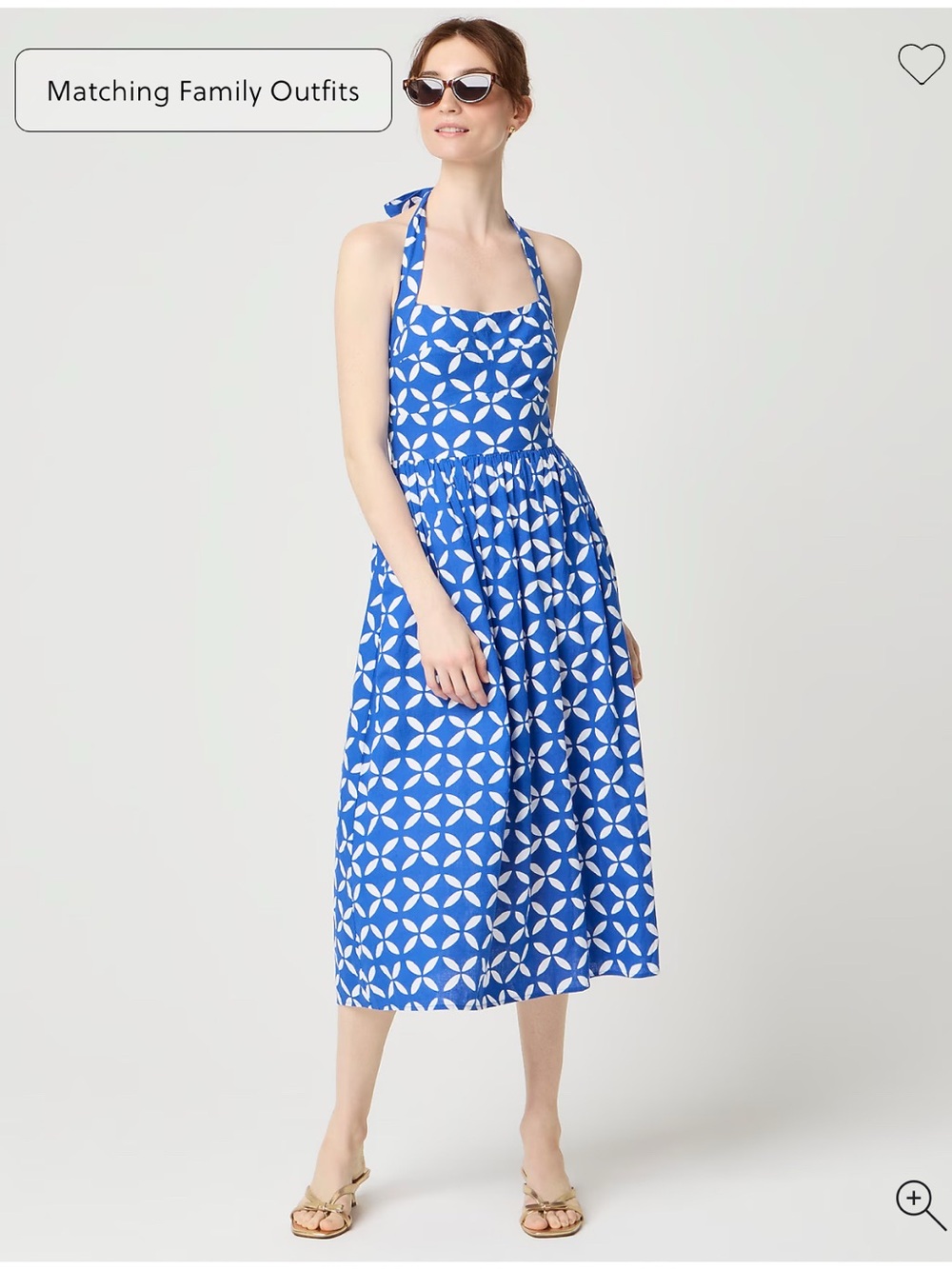 J. Crew Factory Linen Blend Blue Halter Midi Dress